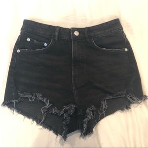 Zara black jean shorts